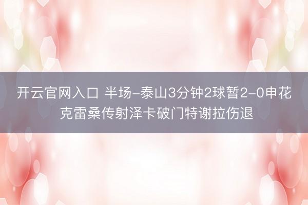 开云官网入口 半场-泰山3分钟2球暂2-0申花 克雷桑传射泽卡破门特谢拉伤退