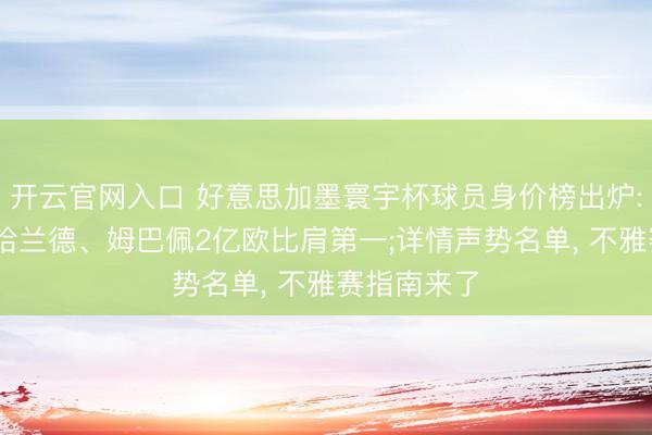 开云官网入口 好意思加墨寰宇杯球员身价榜出炉: 亚马尔、哈兰德、姆巴佩2亿欧比肩第一;详情声势名单， 不雅赛指南来了