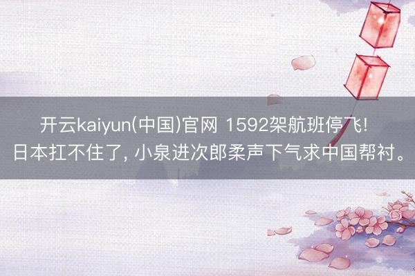 开云kaiyun(中国)官网 1592架航班停飞! 日本扛不住了， 小泉进次郎柔声下气求中国帮衬。